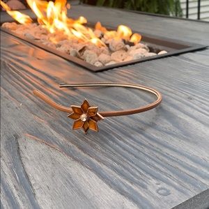 Henri Bendel Brown Flower and Crystal Headband